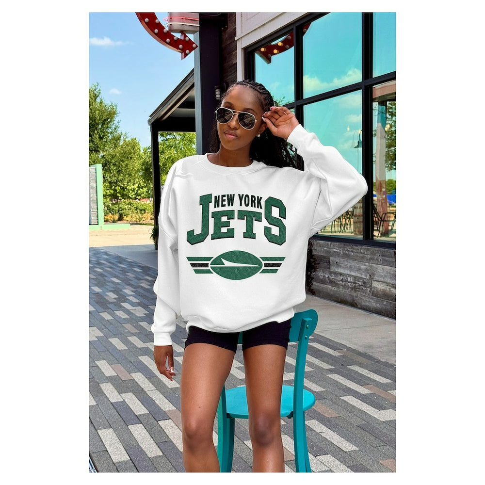 New York Jets Gameday Couture Women's Swift Strike Premium Oversized Fleece Pullover Sweatshirt | NFL Near me