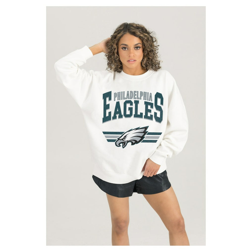 Philadelphia Eagles Gameday Couture Women's Swift Strike Premium Oversized Fleece Pullover Sweatshirt | NFL Outlet