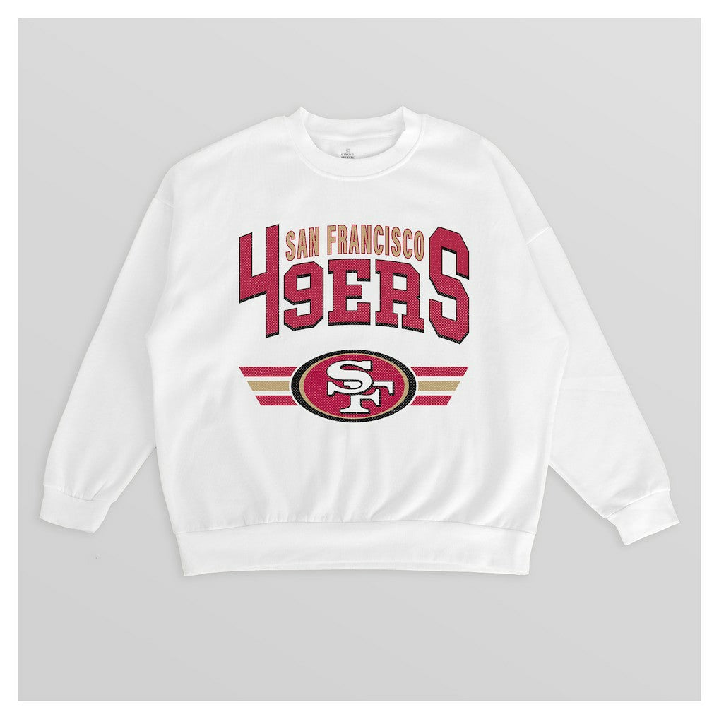 San Francisco 49ers Gameday Couture Women's Swift Strike Premium Oversized Fleece Pullover Sweatshirt | NFL New