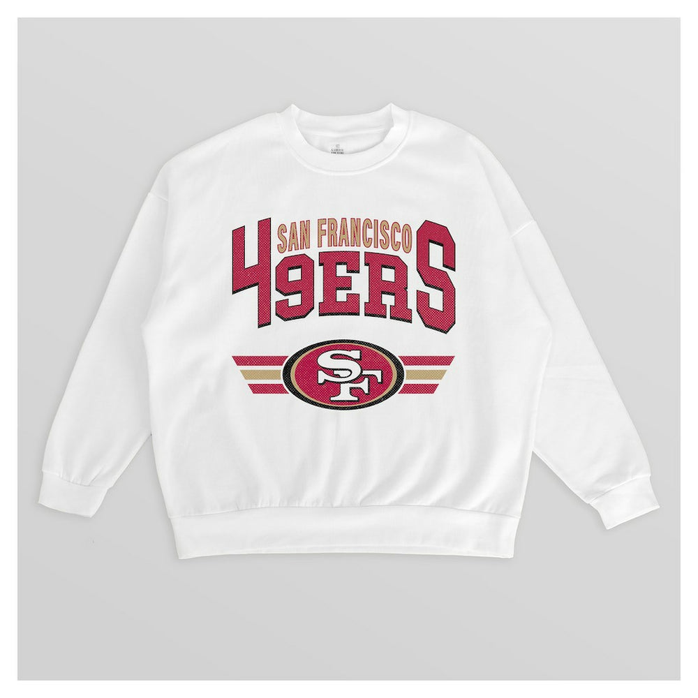 San Francisco 49ers Gameday Couture Women's Swift Strike Premium Oversized Fleece Pullover Sweatshirt | NFL New