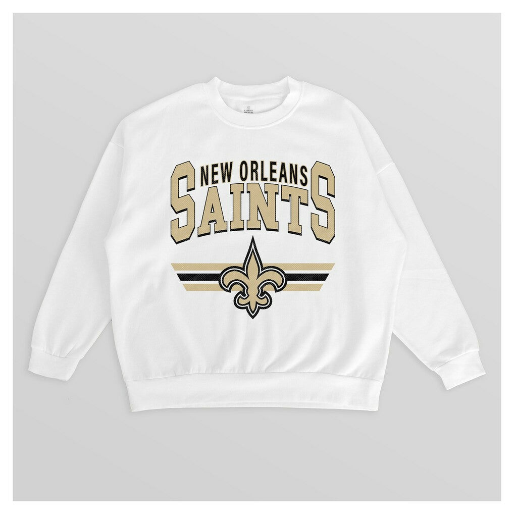 New Orleans Saints Gameday Couture Women's Swift Strike Premium Oversized Fleece Pullover Sweatshirt | NFL New
