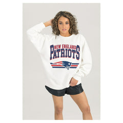 New England Patriots Gameday Couture Women's Swift Strike Premium Oversized Fleece Pullover Sweatshirt | NFL New
