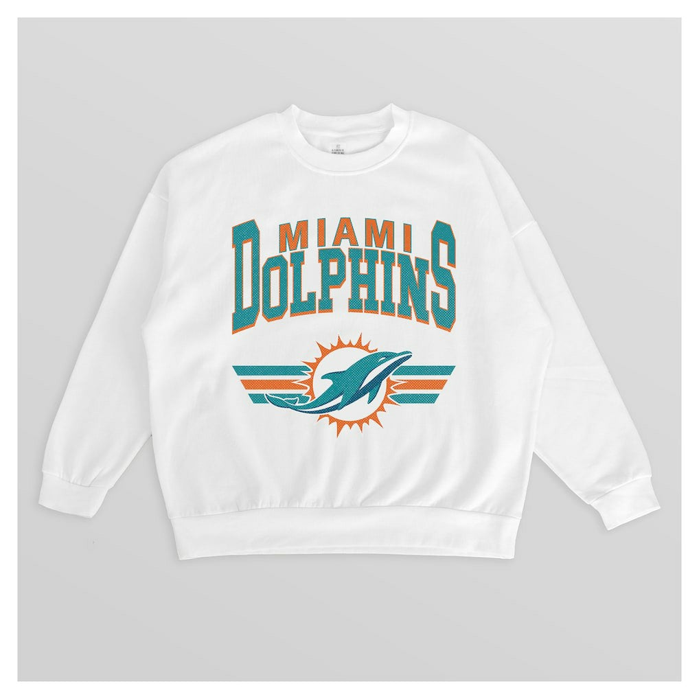 Miami Dolphins Gameday Couture Women's Swift Strike Premium Oversized Fleece Pullover Sweatshirt | NFL New