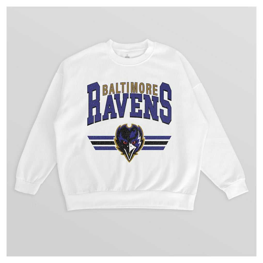 Baltimore Ravens Gameday Couture Women's Swift Strike Premium Oversized Fleece Pullover Sweatshirt | NFL New