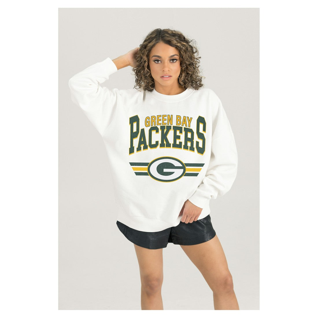 Green Bay Packers Gameday Couture Women's Swift Strike Premium Oversized Fleece Pullover Sweatshirt | NFL Sale
