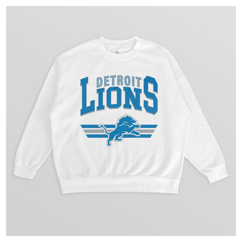 Detroit Lions Gameday Couture Women's Swift Strike Premium Oversized Fleece Pullover Sweatshirt | NFL Hot