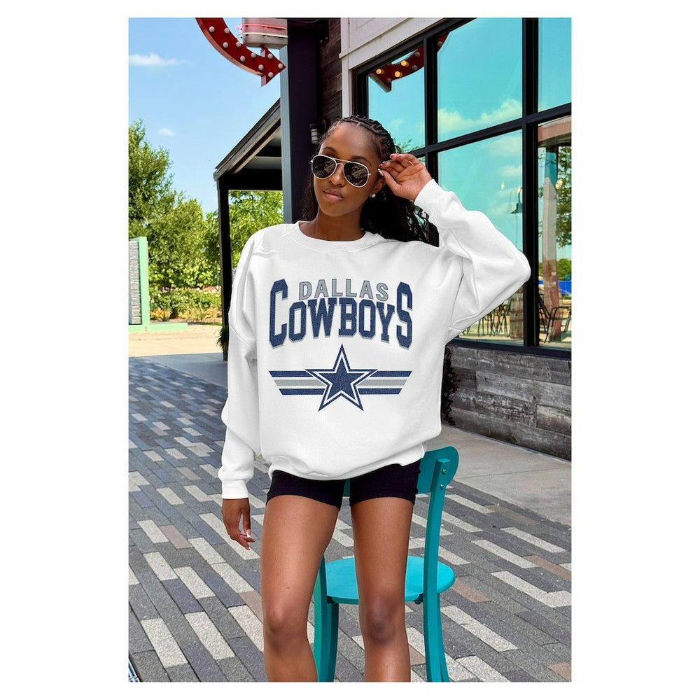 Dallas Cowboys Gameday Couture Women's Swift Strike Premium Oversized Fleece Pullover Sweatshirt | NFL Online