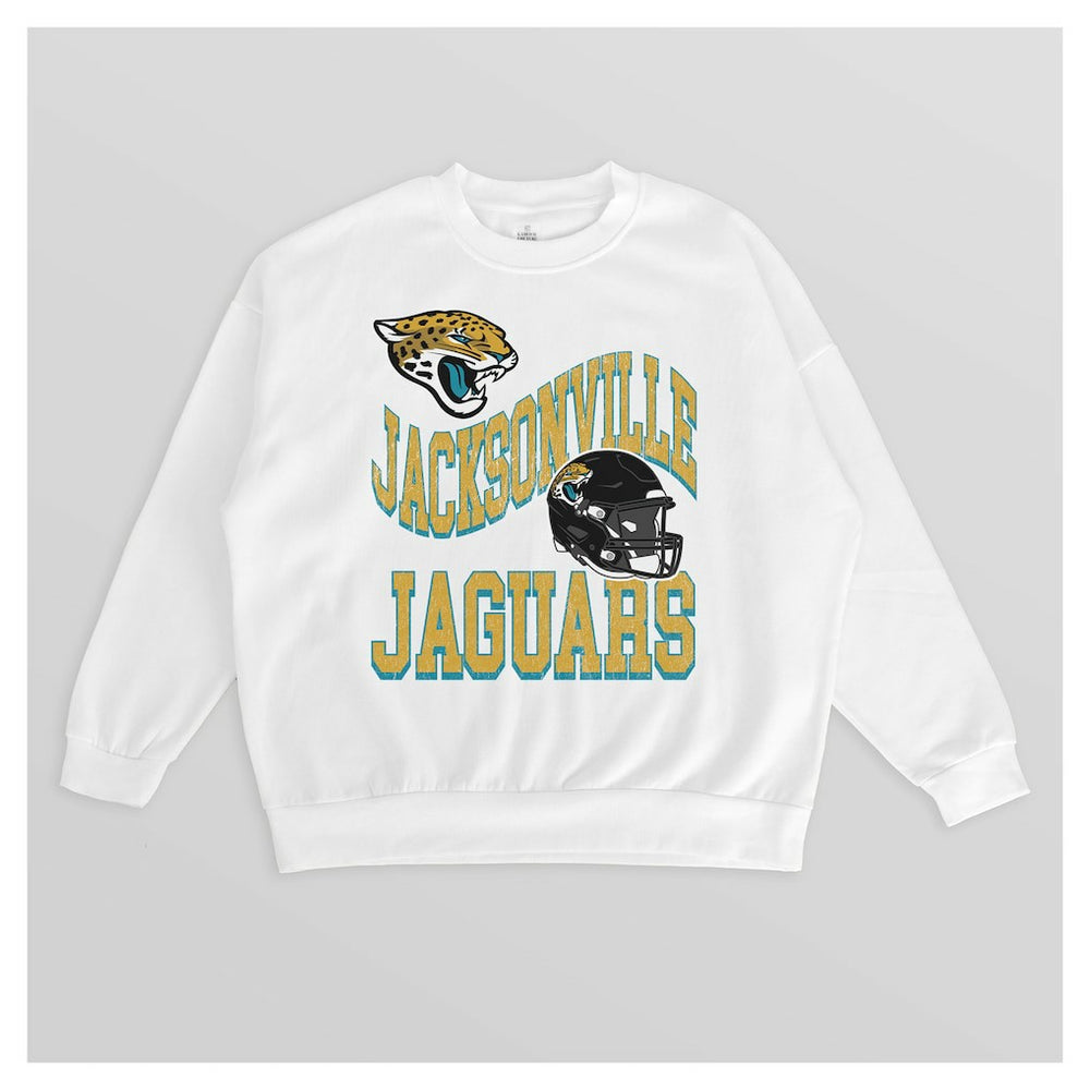 Jacksonville Jaguars Gameday Couture Women's Oversized Hard Earned Premium Fleece Pullover Sweatshirt | NFL On sale