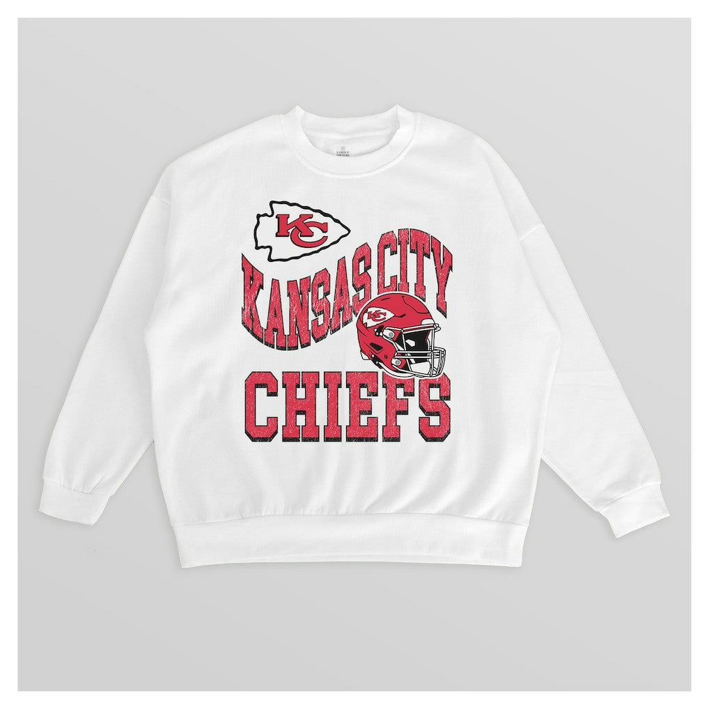 Kansas City Chiefs Gameday Couture Women's Oversized Hard Earned Premium Fleece Pullover Sweatshirt | NFL On sale