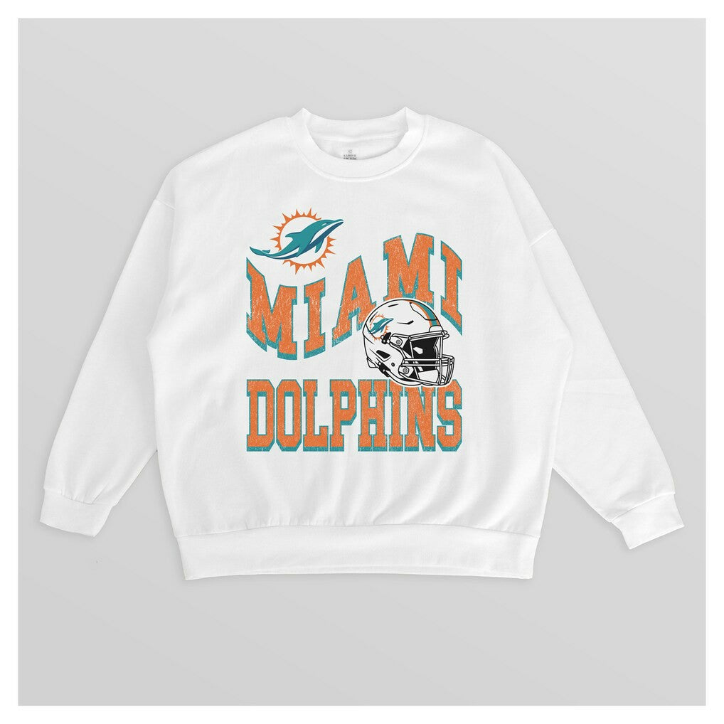 Miami Dolphins Gameday Couture Women's Oversized Hard Earned Premium Fleece Pullover Sweatshirt | NFL Sale