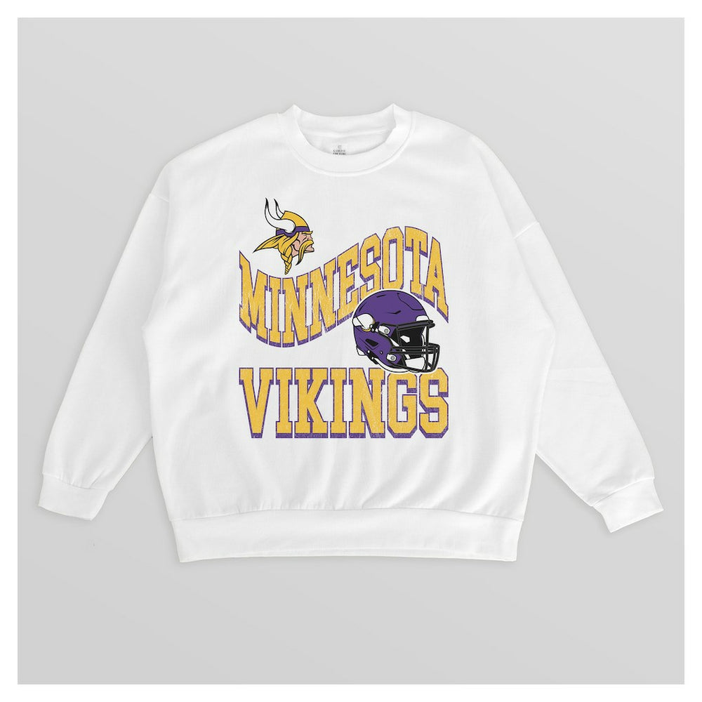 Minnesota Vikings Gameday Couture Women's Oversized Hard Earned Premium Fleece Pullover Sweatshirt | NFL Sale