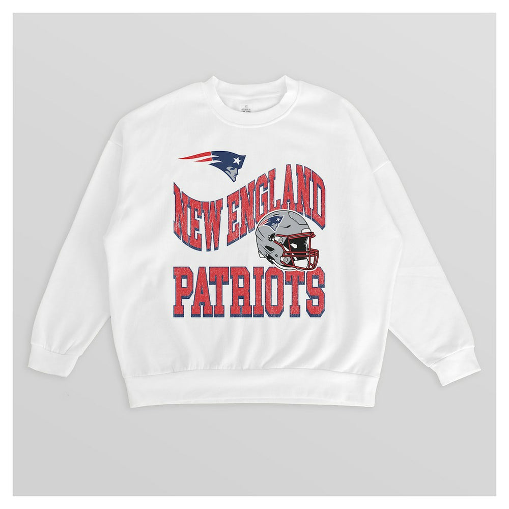 New England Patriots Gameday Couture Women's Oversized Hard Earned Premium Fleece Pullover Sweatshirt | NFL New