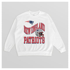 New England Patriots Gameday Couture Women's Oversized Hard Earned Premium Fleece Pullover Sweatshirt | NFL New