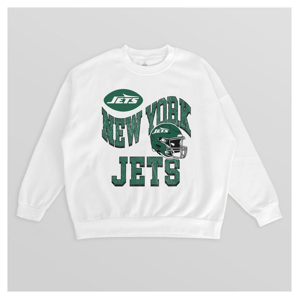 New York Jets Gameday Couture Women's Oversized Hard Earned Premium Fleece Pullover Sweatshirt | NFL New