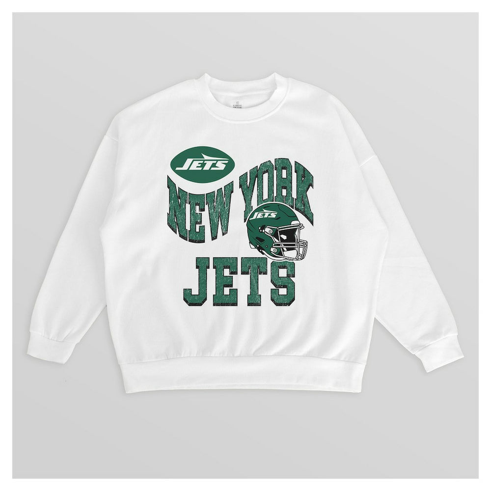 New York Jets Gameday Couture Women's Oversized Hard Earned Premium Fleece Pullover Sweatshirt | NFL New