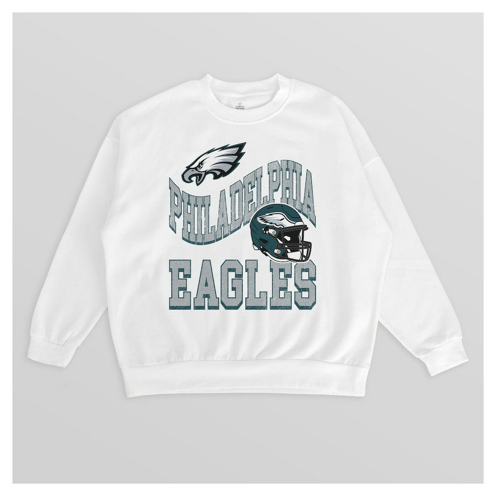 Philadelphia Eagles Gameday Couture Women's Oversized Hard Earned Premium Fleece Pullover Sweatshirt | NFL Outlet