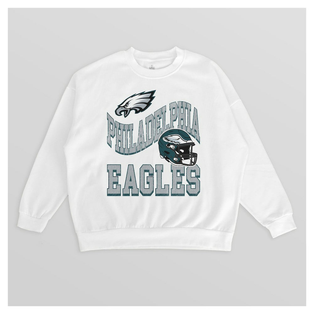 Philadelphia Eagles Gameday Couture Women's Oversized Hard Earned Premium Fleece Pullover Sweatshirt | NFL Outlet