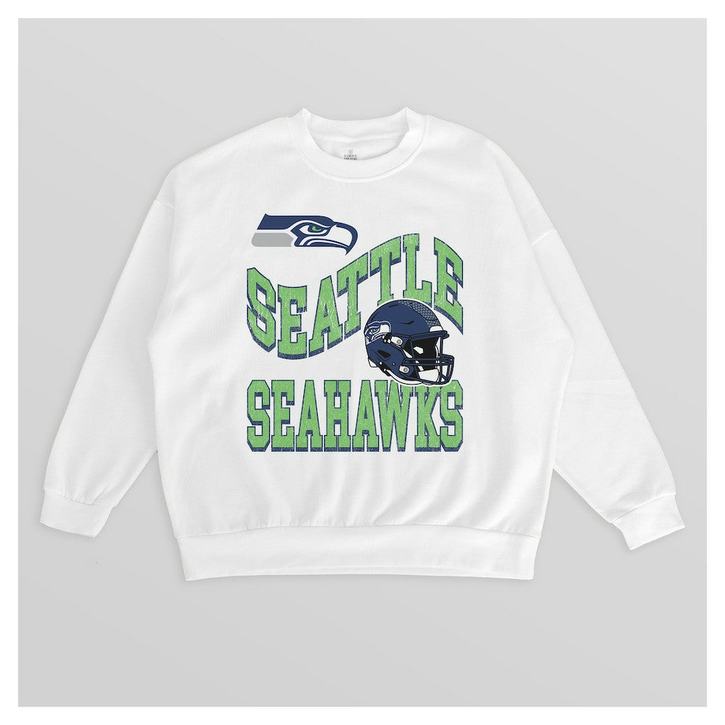 Seattle Seahawks Gameday Couture Women's Oversized Hard Earned Premium Fleece Pullover Sweatshirt | NFL On sale