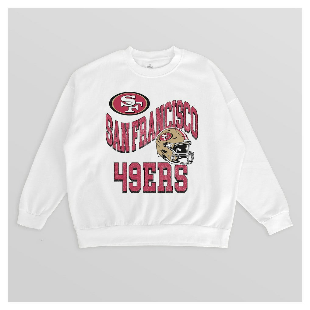 San Francisco 49ers Gameday Couture Women's Oversized Hard Earned Premium Fleece Pullover Sweatshirt | NFL Sale