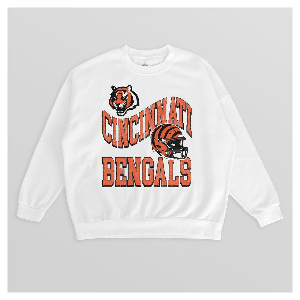 Cincinnati Bengals Gameday Couture Women's Oversized Hard Earned Premium Fleece Pullover Sweatshirt | NFL Online