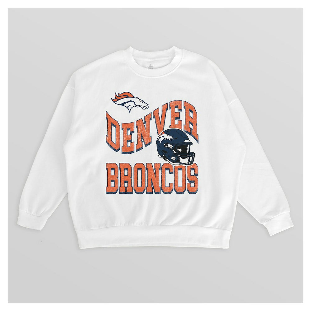 Denver Broncos Gameday Couture Women's Oversized Hard Earned Premium Fleece Pullover Sweatshirt | NFL New