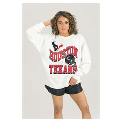 Houston Texans Gameday Couture Women's Oversized Hard Earned Premium Fleece Pullover Sweatshirt | NFL On sale