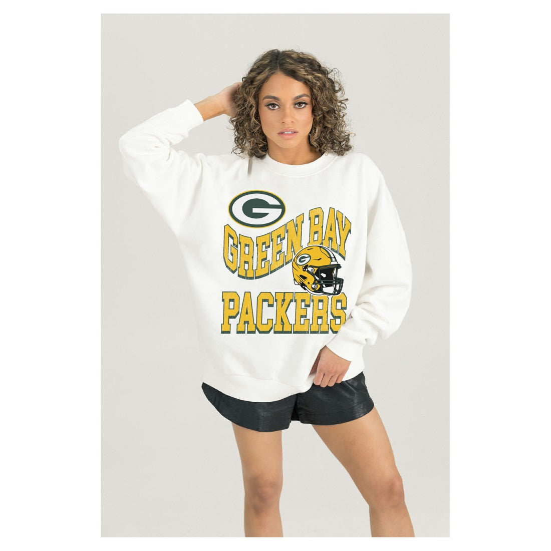Green Bay Packers Gameday Couture Women's Oversized Hard Earned Premium Fleece Pullover Sweatshirt | NFL US