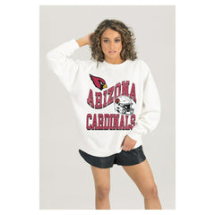 Arizona Cardinals Gameday Couture Women's Oversized Hard Earned Premium Fleece Pullover Sweatshirt | NFL Outlet