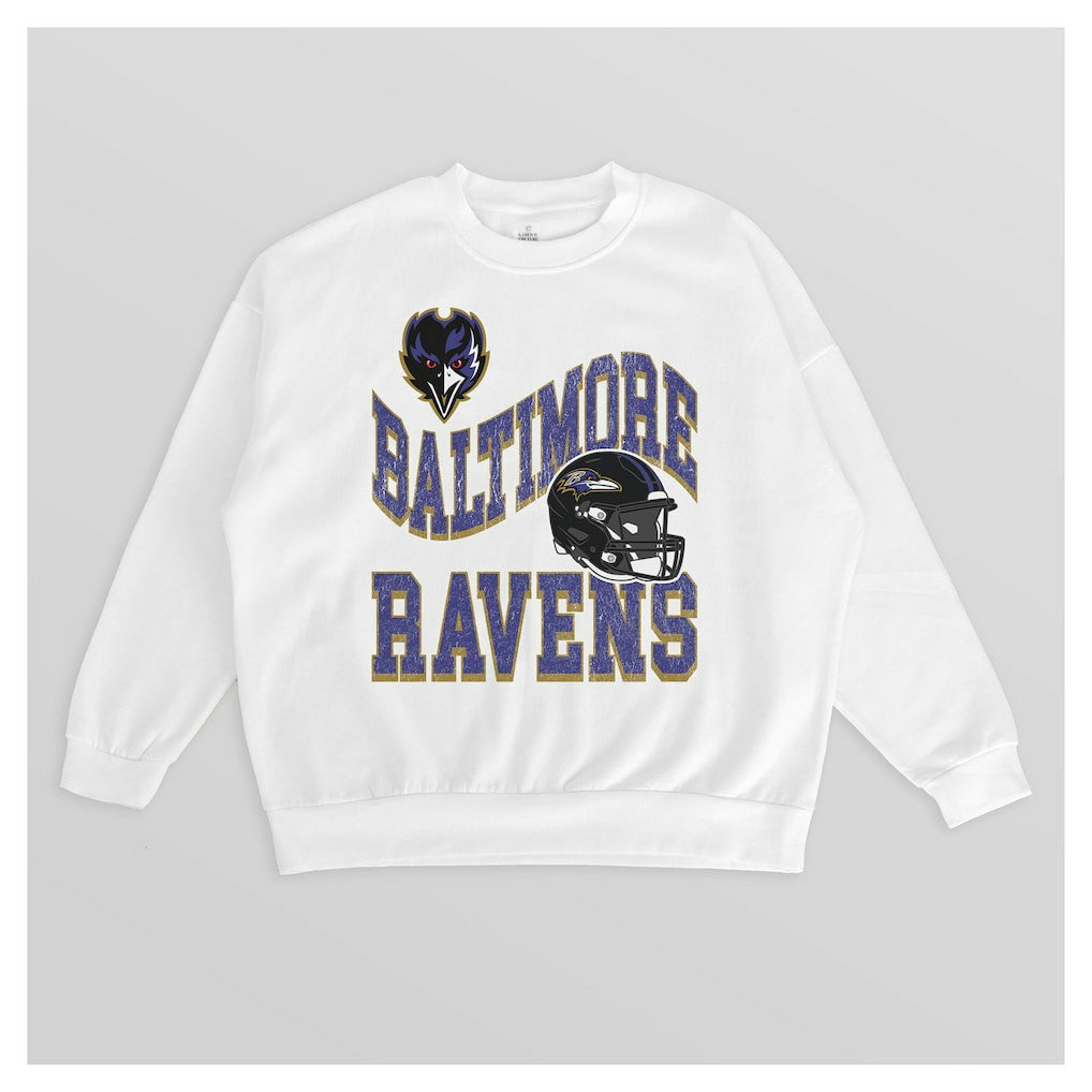Baltimore Ravens Gameday Couture Women's Oversized Hard Earned Premium Fleece Pullover Sweatshirt | NFL Near me
