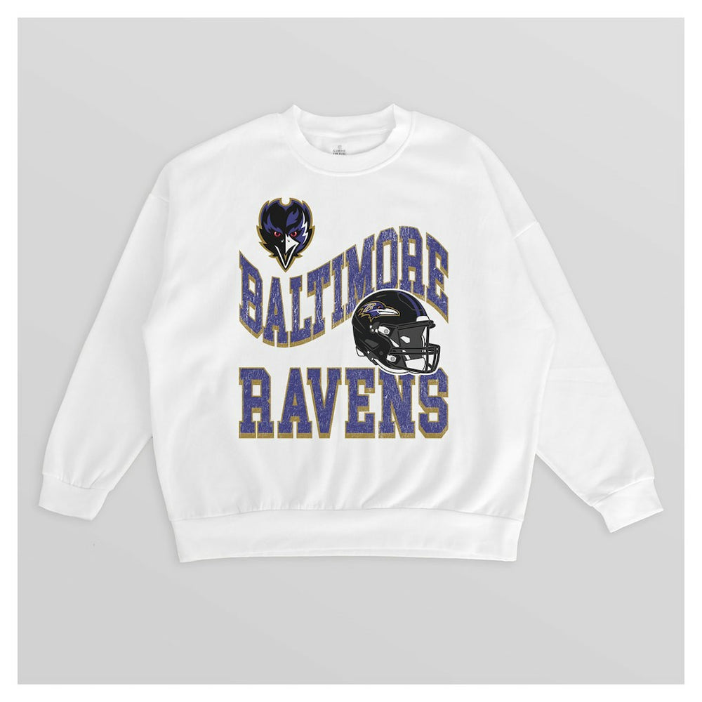 Baltimore Ravens Gameday Couture Women's Oversized Hard Earned Premium Fleece Pullover Sweatshirt | NFL Near me