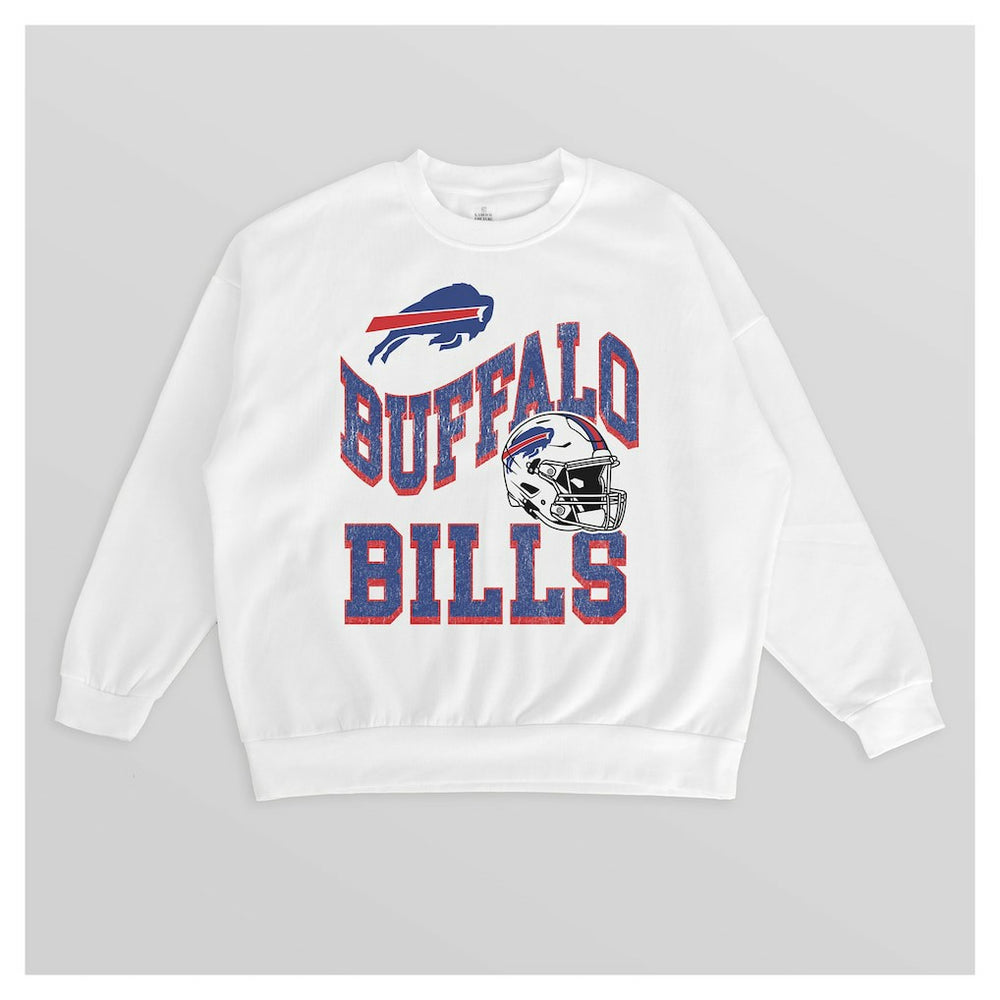 Buffalo Bills Gameday Couture Women's Oversized Hard Earned Premium Fleece Pullover Sweatshirt | NFL New