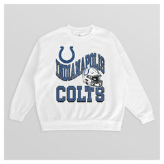 Indianapolis Colts Gameday Couture Women's Oversized Hard Earned Premium Fleece Pullover Sweatshirt | NFL US