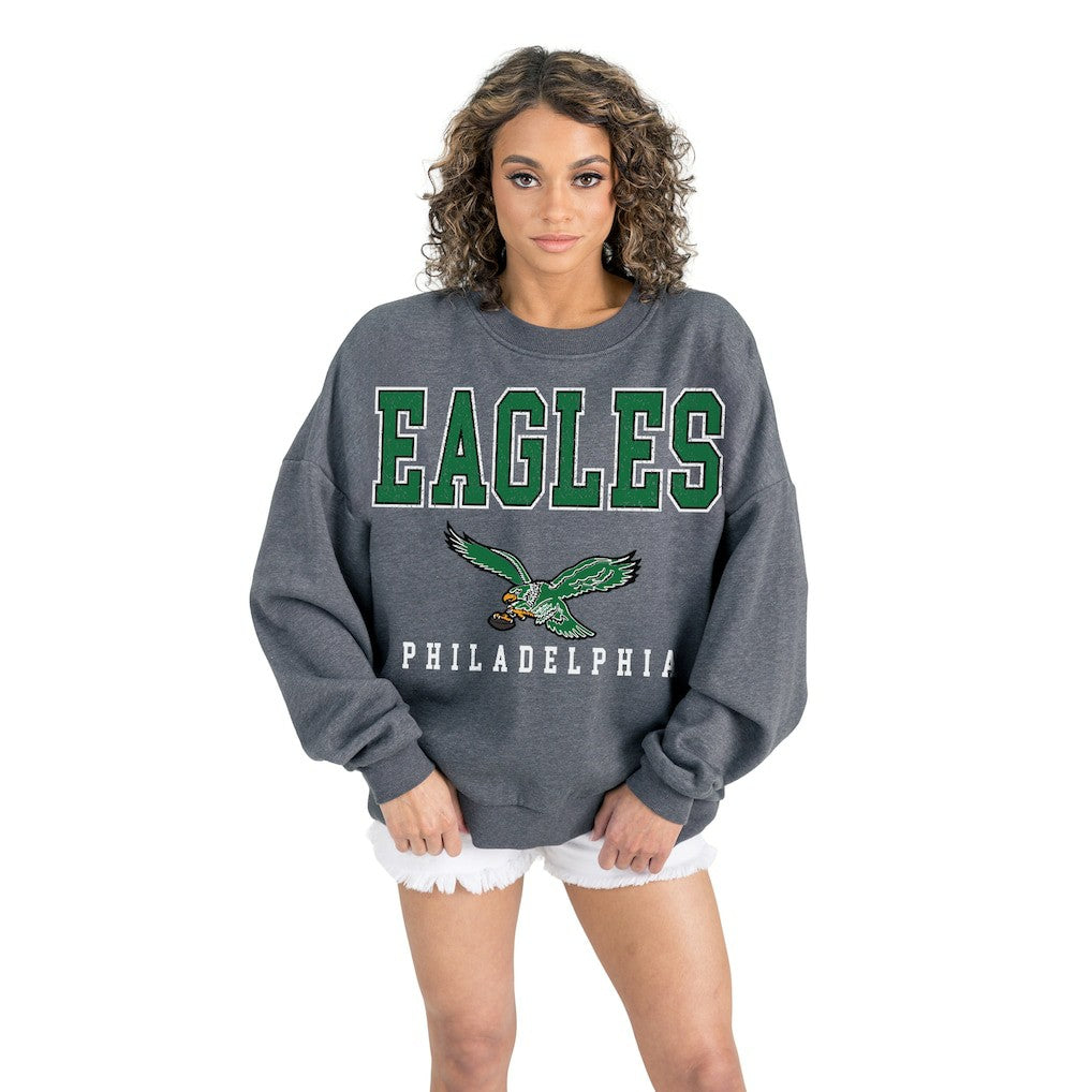 Philadelphia Eagles Gameday Couture Women's Bring Your Energy Oversized Premium Fleece Pullover Sweatshirt | NFL On sale