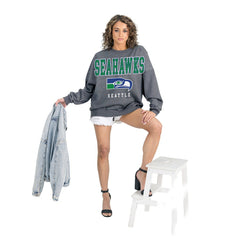 Seattle Seahawks Gameday Couture Women's Bring Your Energy Oversized Premium Fleece Pullover Sweatshirt | NFL On sale