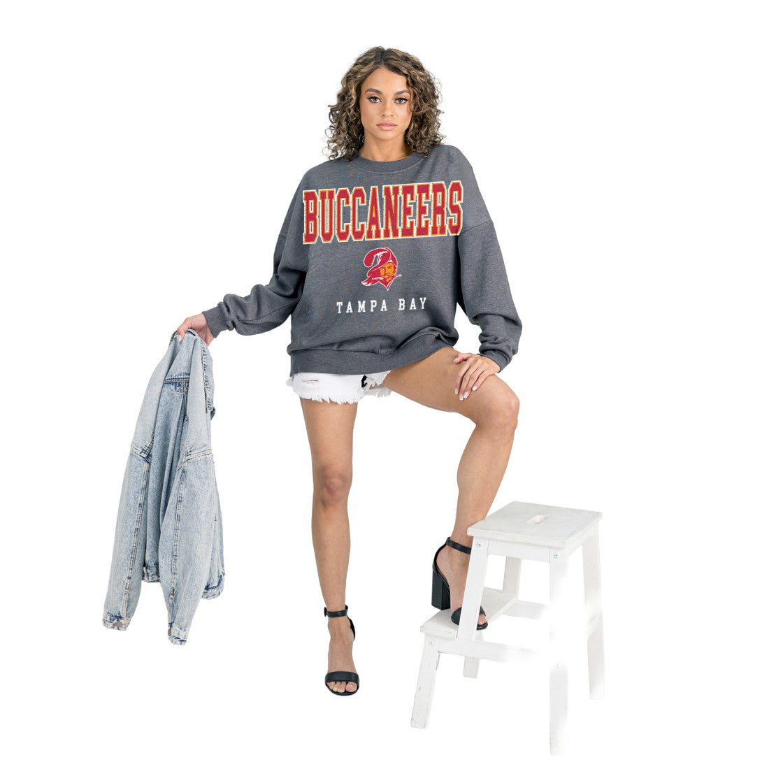 Tampa Bay Buccaneers Gameday Couture Women's Bring Your Energy Oversized Premium Fleece Pullover Sweatshirt | NFL Online