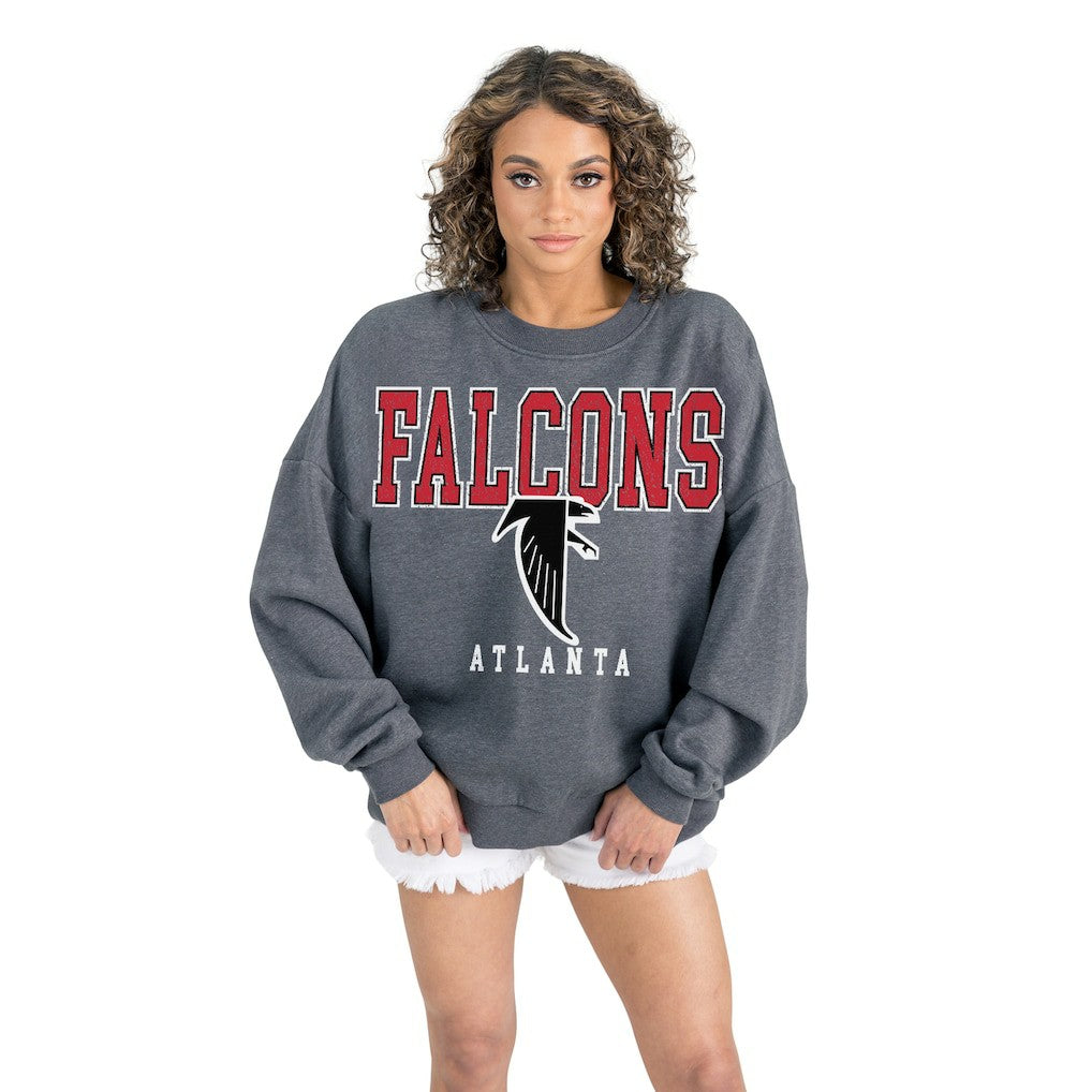 Atlanta Falcons Gameday Couture Women's Bring Your Energy Oversized Premium Fleece Pullover Sweatshirt | NFL Hot