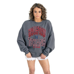 Houston Texans Gameday Couture Women's Long Weekends Oversized Premium Fleece Pullover Sweatshirt | NFL On sale