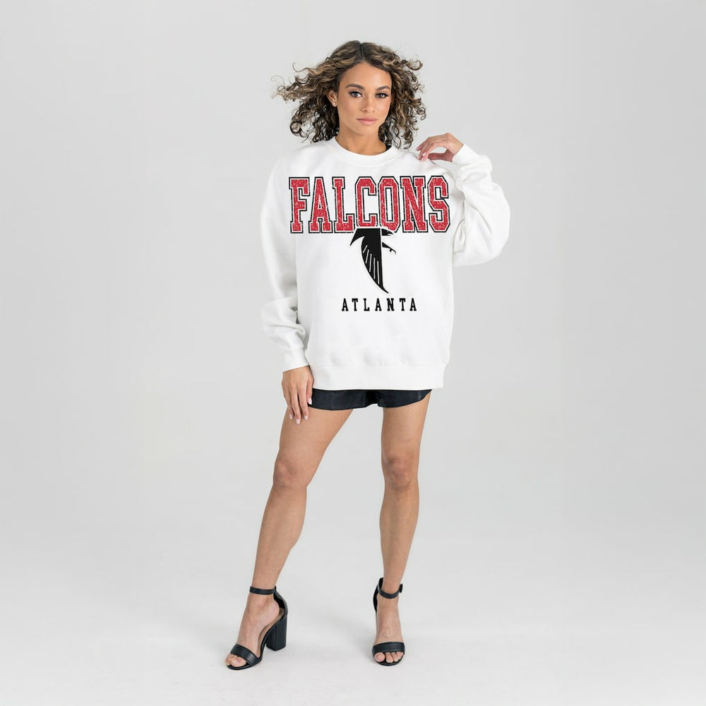 Atlanta Falcons Gameday Couture Women's Classic Sunday Drives Oversized Premium Fleece Pullover Sweatshirt | NFL New