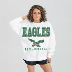 Philadelphia Eagles Gameday Couture Women's Classic Sunday Drives Oversized Premium Fleece Pullover Sweatshirt | NFL Sale