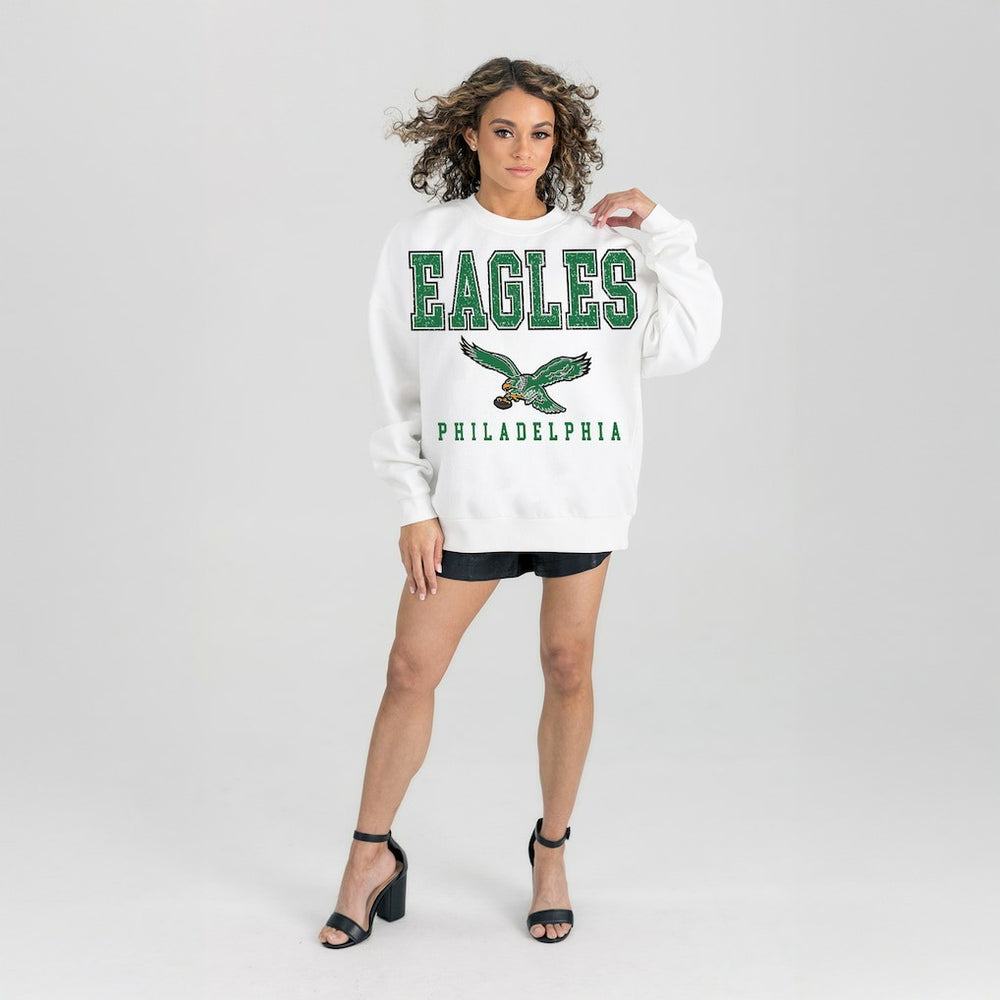 Philadelphia Eagles Gameday Couture Women's Classic Sunday Drives Oversized Premium Fleece Pullover Sweatshirt | NFL Sale