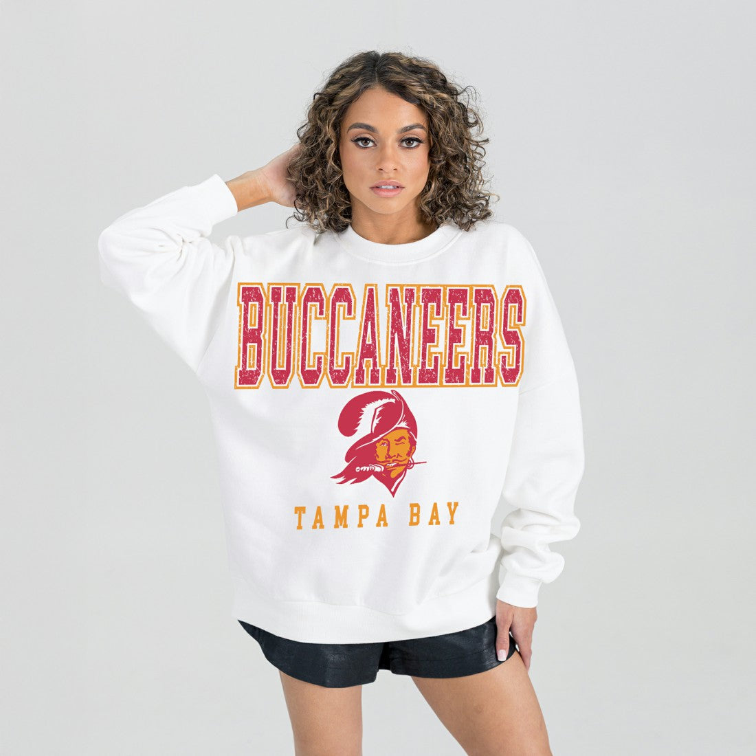 Tampa Bay Buccaneers Gameday Couture Women's Classic Sunday Drives Oversized Premium Fleece Pullover Sweatshirt | NFL Sale