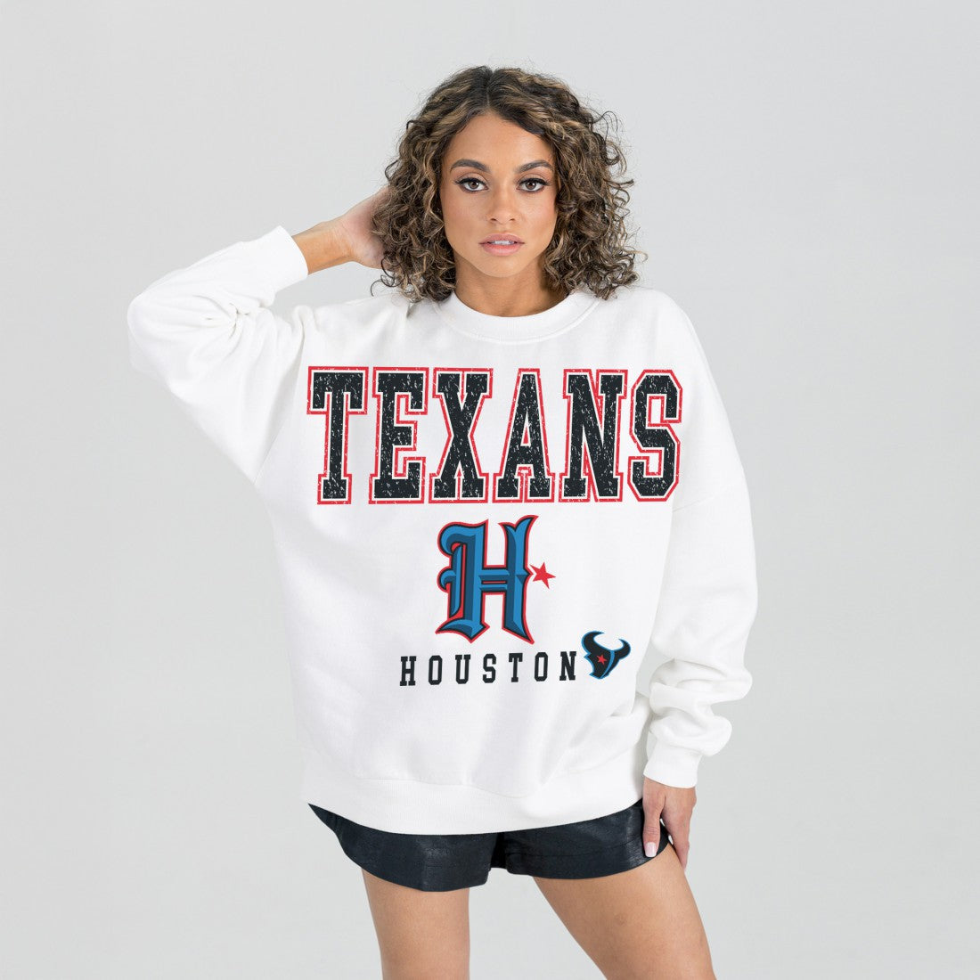 Houston Texans Gameday Couture Women's Classic Sunday Drives Oversized Premium Fleece Pullover Sweatshirt | NFL Online