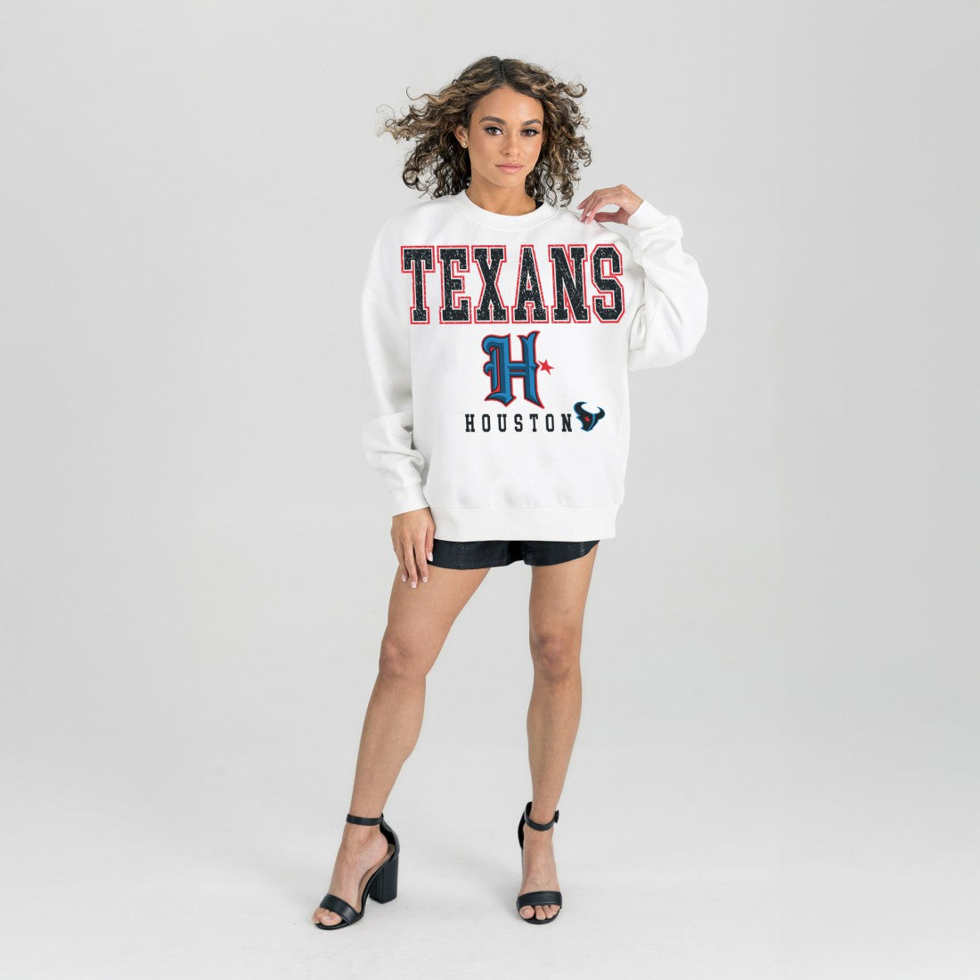 Houston Texans Gameday Couture Women's Classic Sunday Drives Oversized Premium Fleece Pullover Sweatshirt | NFL Online
