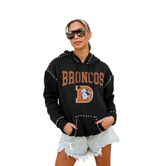 Denver Broncos Gameday Couture Women's Studded Pullover Hoodie | NFL Outlet