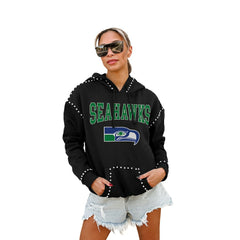 Seattle Seahawks Gameday Couture Women's Studded Pullover Hoodie | NFL On sale