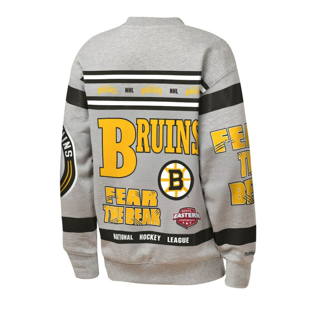 Boston Bruins Mitchell & Ness Youth Allover Print Fleece Crewneck Sweatshirt -  NHL Sweatshirts