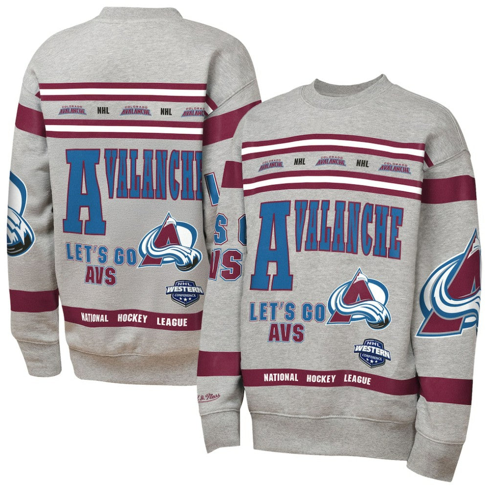 Colorado Avalanche Mitchell & Ness Youth Allover Print Fleece Crewneck Sweatshirt -  NHL Sweatshirts