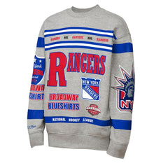 New York Rangers Mitchell & Ness Youth Allover Print Fleece Crewneck Sweatshirt -  NHL Sweatshirts