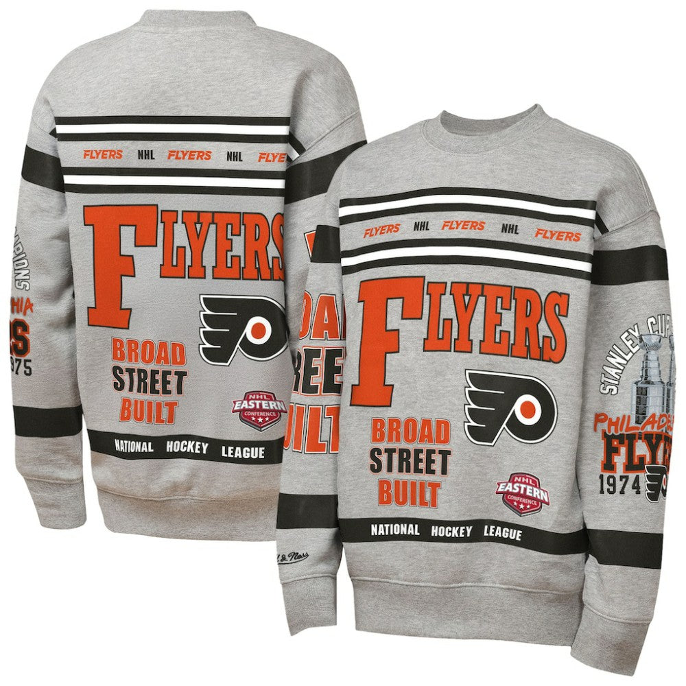 Philadelphia Flyers Mitchell & Ness Youth Allover Print Fleece Crewneck Sweatshirt -  NHL Sweatshirts