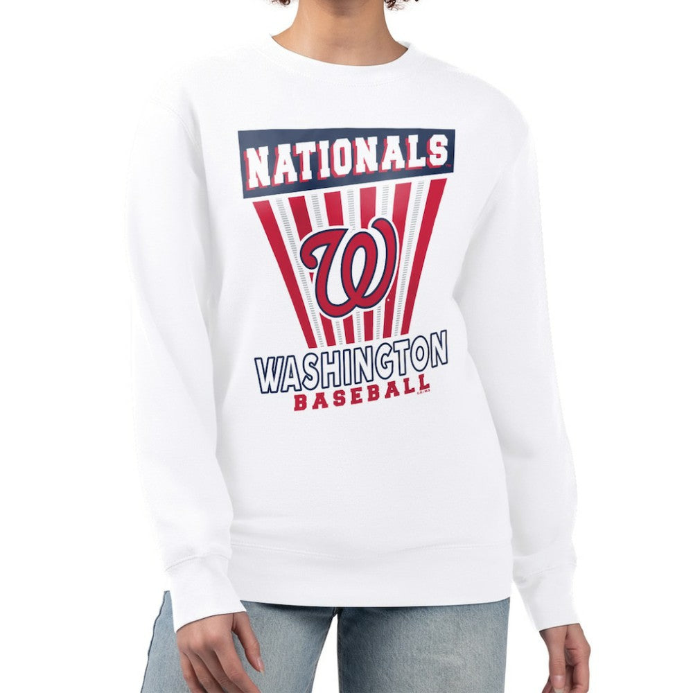 Washington Nationals Starter Women's Poster Print Team Fleece Pullover Sweatshirt - MLB Pullover